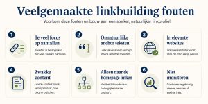 Infographic met de 10 meest gemaakte linkbuilding fouten en hoe je ze kunt vermijden